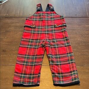 The Beaufort Bonnet Company Red Plaid Flannel One-Piece Overalls